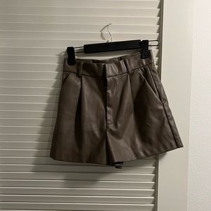 ZARA high waisted pu leather shorts